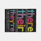 There Their They're Engelse Grammatica Docent Grap Fleece Deken (Voorkant (Horizontaal))