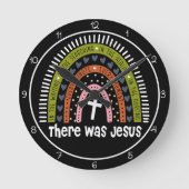There Was Jesus Regenboog Grafiek Ronde Klok (Voorkant)