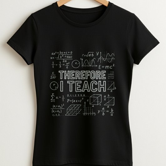 Therefore I Teach Tee; Math Equations Teacher T-shirt
