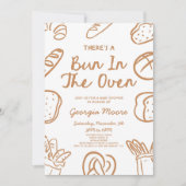 There's A Bun In The Oven Whimsical Baby Shower Kaart (Voorkant)