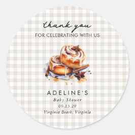 There's a Little Bun in the Oven Baby Shower  Ronde Sticker