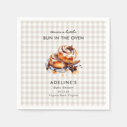 There's a Little Bun in the Oven Baby Shower  Servet (Voorkant)