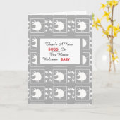 There's A New Boss In The House Baby Shower Kaart (Gele Bloem)