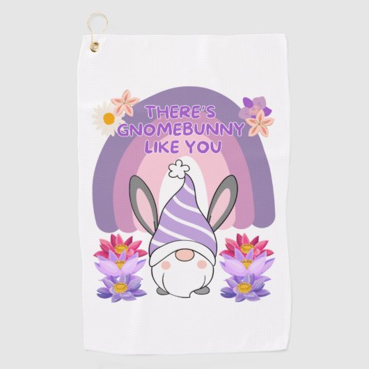 Theres gnomebunny zoals jij golfhanddoek (Voorkant)