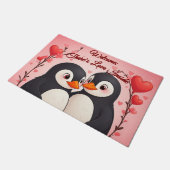 There's Love Inside: Penguin Love Welcome Mat (Schuin)