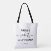 There's probably wine in here personalized tote bag (Achterkant)