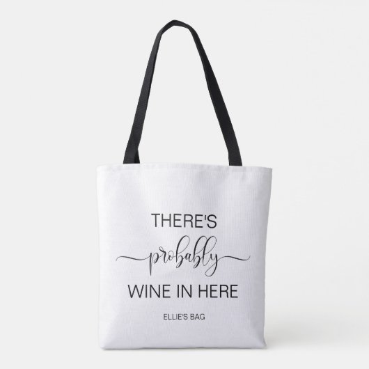 There's probably wine in here personalized tote bag (Achterkant)