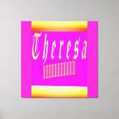 Theresa design schokkend roze en gouden poster canvas afdruk (Voorkant)