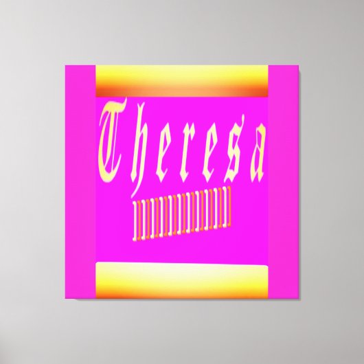Theresa design schokkend roze en gouden poster canvas afdruk (Voorkant)