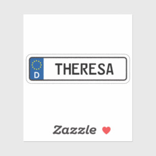 Theresa German Car License Bord Sticker