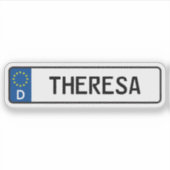 Theresa German Car License Bord Sticker (Voorkant)