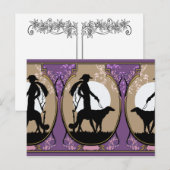 Theresa in Brown & Plum - Art Deco Lady met Dog Briefkaart (Voorkant / Achterkant)