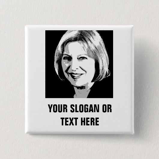 Theresa May Face Icon - Vierkante Button 5,1 Cm (Voorkant)