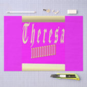 THERESA NAME GOLD EN PINK GRAPHICS TISSUEPAPIER (Craft)