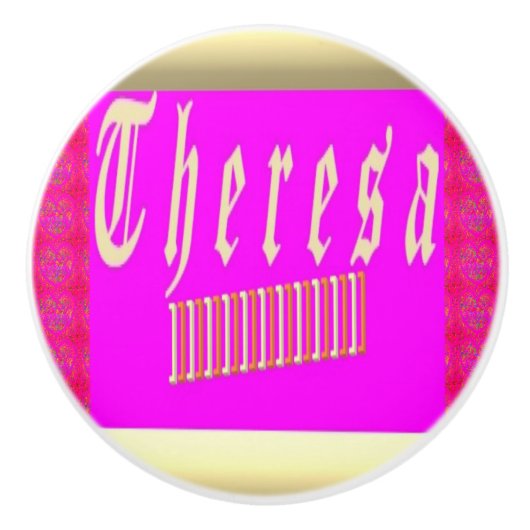 Theresa-ontwerp schokkend roze en goudkleurig CERA Keramische Knop (Voorkant)