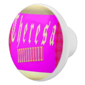 Theresa-ontwerp schokkend roze en goudkleurig CERA Keramische Knop (Rechts)