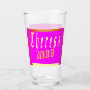 Theresa ontwerp schokkende roze en gouden vierkant glas