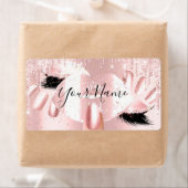 Theresa Pink Glitter schrijft kus lips Nails Makeu Etiket (Insitu)