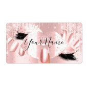 Theresa Pink Glitter schrijft kus lips Nails Makeu Etiket (Voorkant)