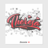 Theresa red Heart Graffiti Aufkleber Sticker (Vel)