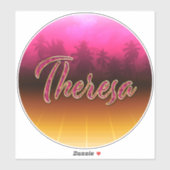 Theresa Vorname Name golden pink Aufkleber Sticker (Vel)