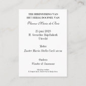 Therese Maria Doop Plaatskaartje (Achterkant)