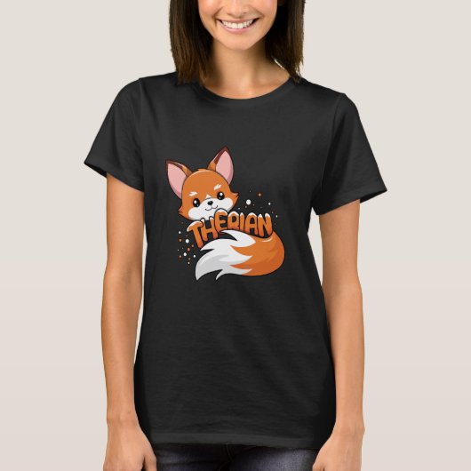 Therian Fox Furry Tail Proud Fox Kawaii Alter Kin  T-shirt (Voorkant)