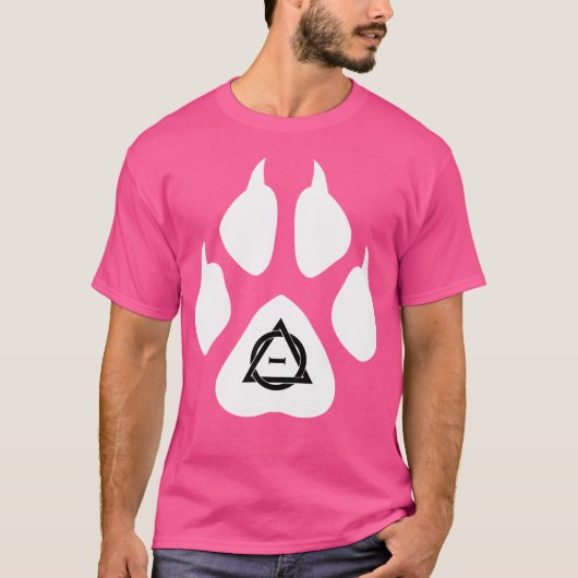 Therian Fox Paws Symbool Teken Quadrobics Anderkin T-shirt (Voorkant)