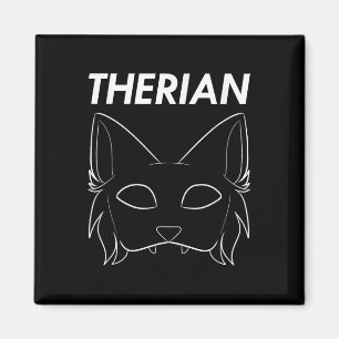 Therian Furry Animal Mask Wolf Cat Dog Magneet