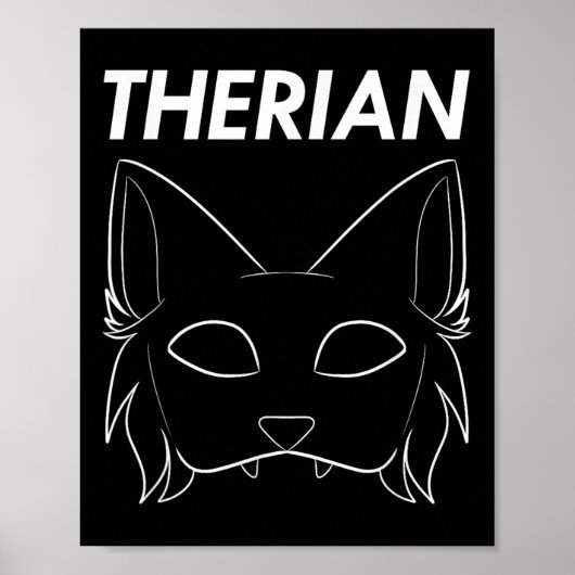 Therian Furry Animal Mask Wolf Cat Dog Poster (Voorkant)