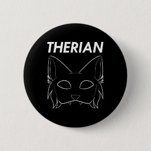 Therian Furry Animal Mask Wolf Cat Dog Ronde Button 5,7 Cm