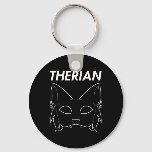 Therian Furry Animal Mask Wolf Cat Dog Sleutelhanger (Voorkant)