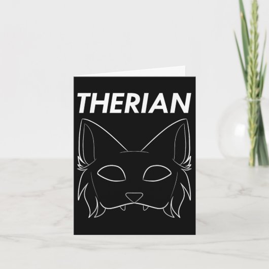 Therian Furry Dierenmasker Wolf Kat Hond Kaart (Voorkant)