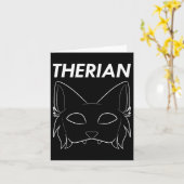 Therian Furry Dierenmasker Wolf Kat Hond Kaart (Gele Bloem)