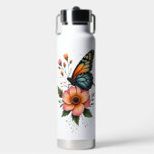 Thermal Bottle with Butterfly and Flowers Waterfles (Voorkant)