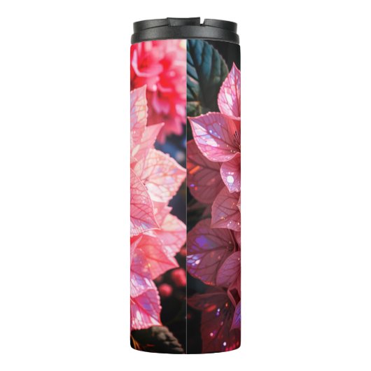 Thermal Bottle with Pink Flowers Thermosbeker (Achterkant)
