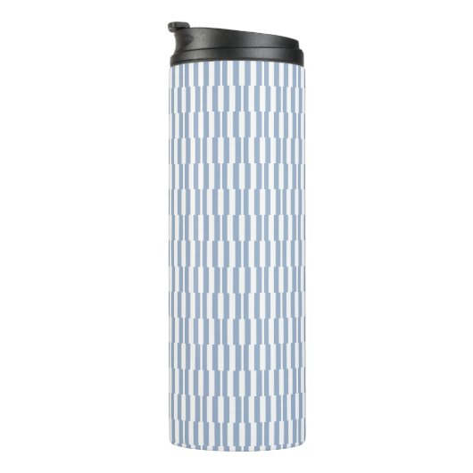 Thermal Tumbler Baby Blue & White Stripe Thermosbeker (Geroteerd rechts)