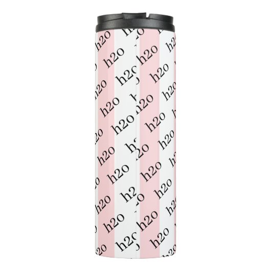 Thermal Tumbler Baby Pink & White Stripe H2o Thermosbeker (Achterkant)