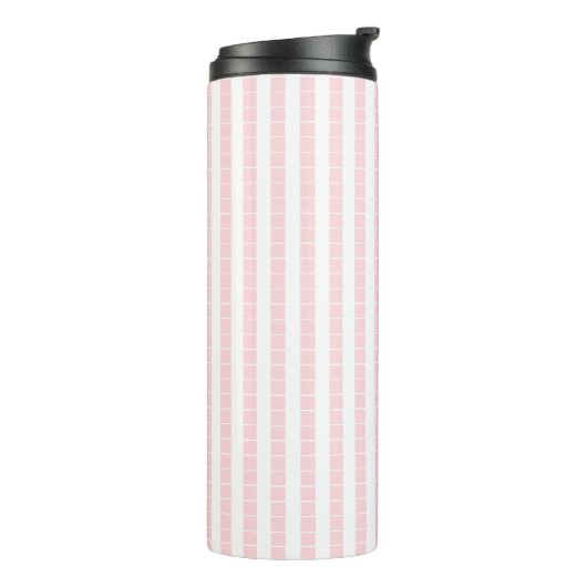 Thermal Tumbler Baby Pink & White Stripe Thermosbeker (Gedraaid links)