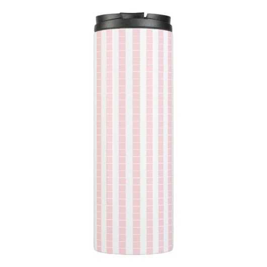 Thermal Tumbler Baby Pink & White Stripe Thermosbeker (Achterkant)