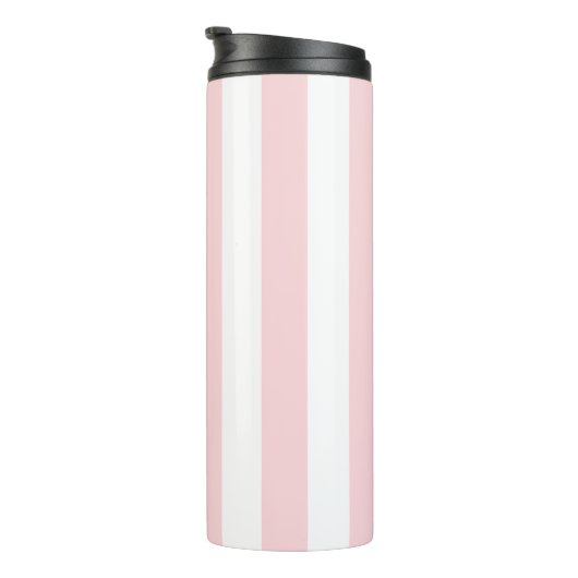 Thermal Tumbler Baby Pink & White Stripe Thermosbeker (Geroteerd rechts)