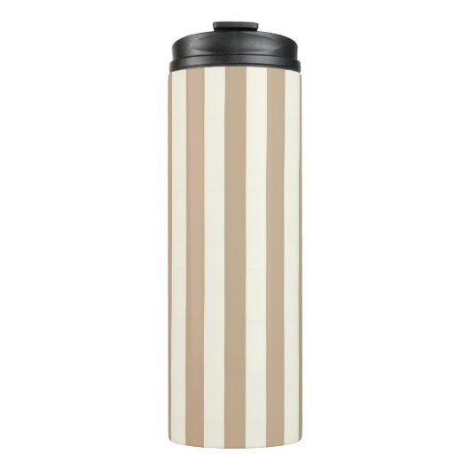 Thermal Tumbler Beige & Brown Stripe Thermosbeker (Voorkant)