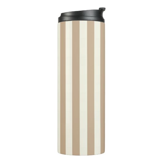 Thermal Tumbler Beige & Brown Stripe Thermosbeker (Gedraaid links)