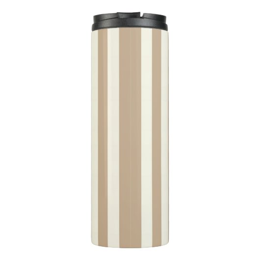 Thermal Tumbler Beige & Brown Stripe Thermosbeker (Achterkant)