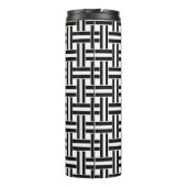 Thermal Tumbler Black & White Square Stripe Thermosbeker (Achterkant)