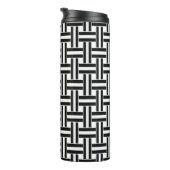 Thermal Tumbler Black & White Square Stripe Thermosbeker (Geroteerd rechts)