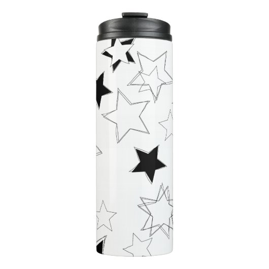 Thermal Tumbler Black & White Stars Thermosbeker (Voorkant)