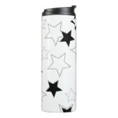 Thermal Tumbler Black & White Stars Thermosbeker (Gedraaid links)