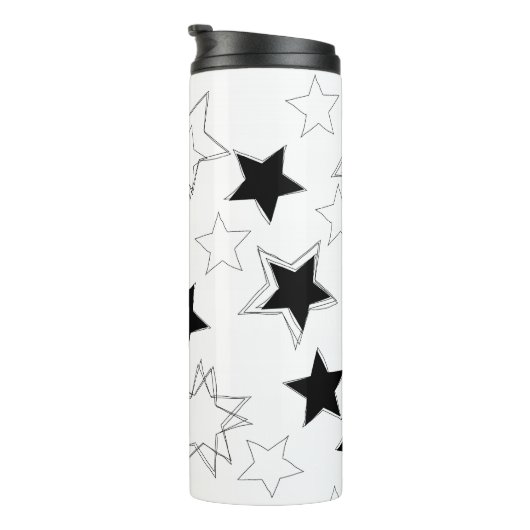 Thermal Tumbler Black & White Stars Thermosbeker (Geroteerd rechts)