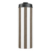 Thermal Tumbler Brown & White Stripe Thermosbeker (Voorkant)